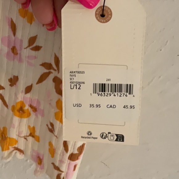 Billabong Floral Tank Top, Size L, White/Multi, NWT - Picture 8 of 8